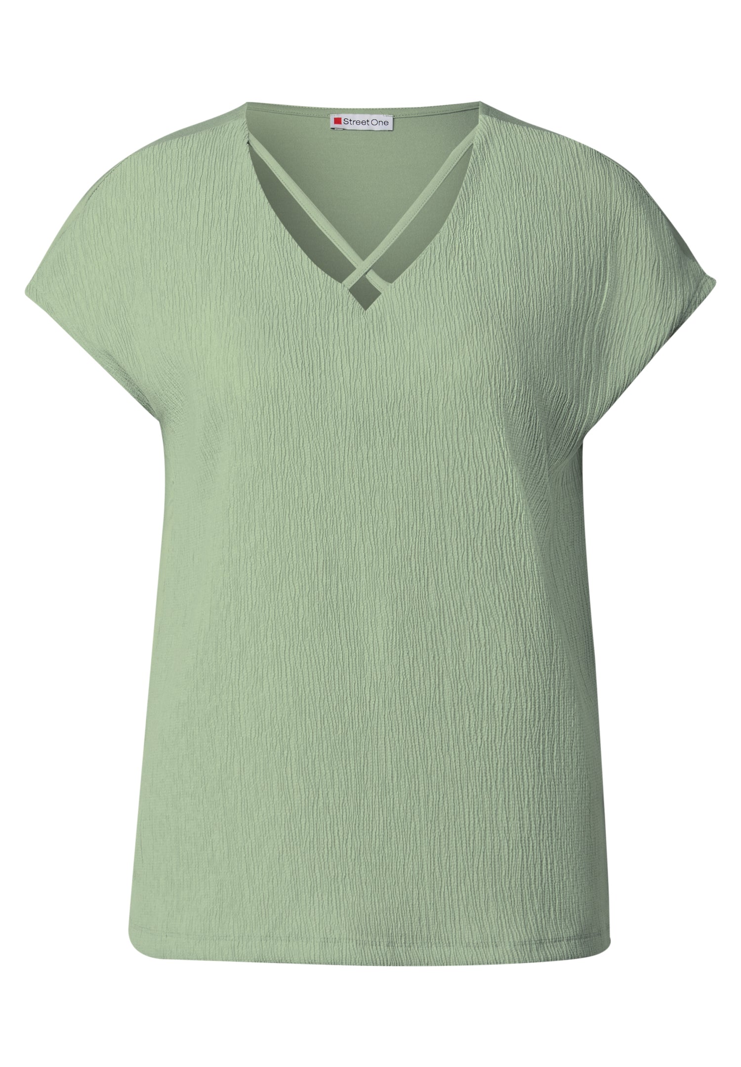 Street One Sommershirt Damen Trendiger V-Ausschnitt