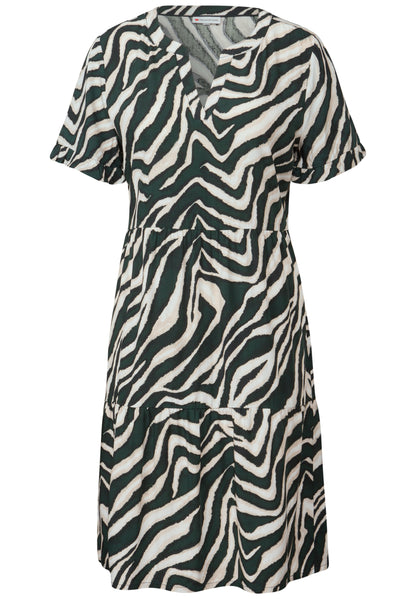 Street One Tunika-Kleid Damen mit grafischem Muster und geschlitztem Ausschnitt