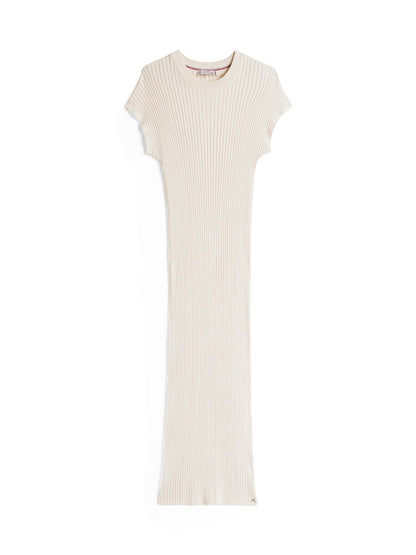 Theur Rib Blend Cap Sleeve Dress Damen Beige