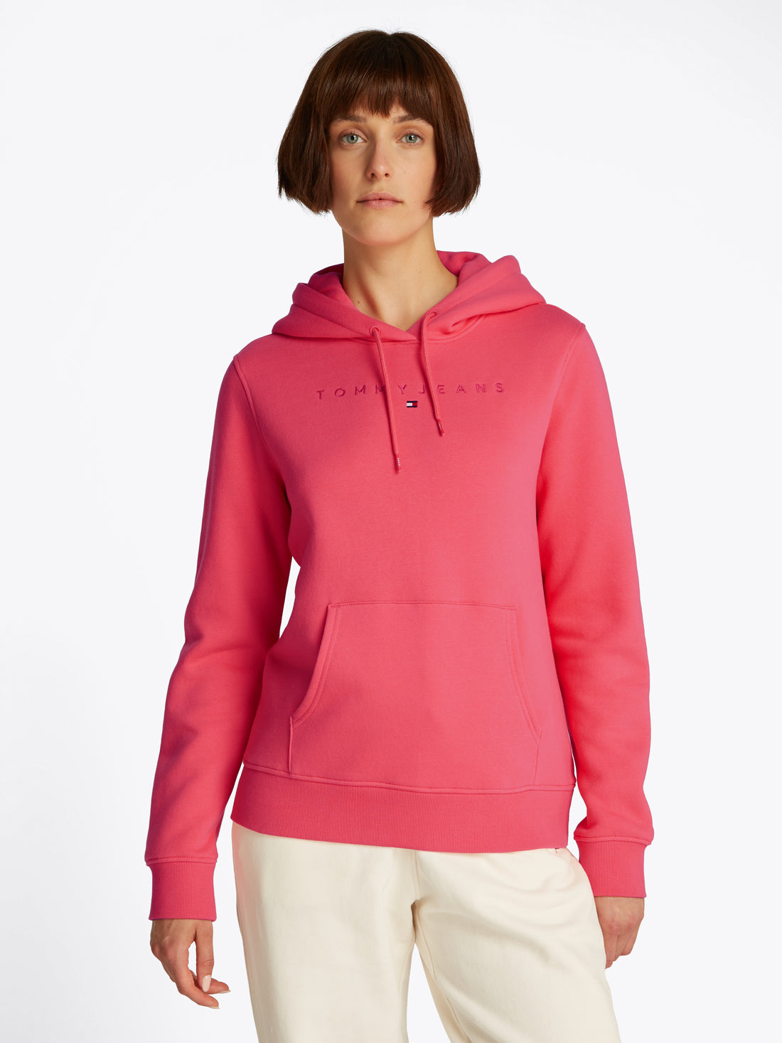 TJW Tonal Linear Hoodie EXT – Sporty Feminine Style in Amour Color