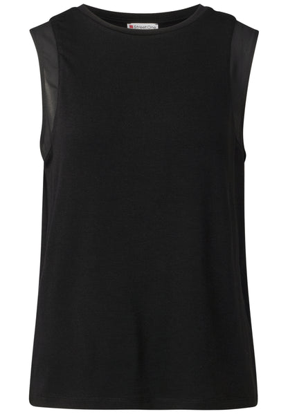 Street One Jerseytop Damen mit zarten Chiffon-Details