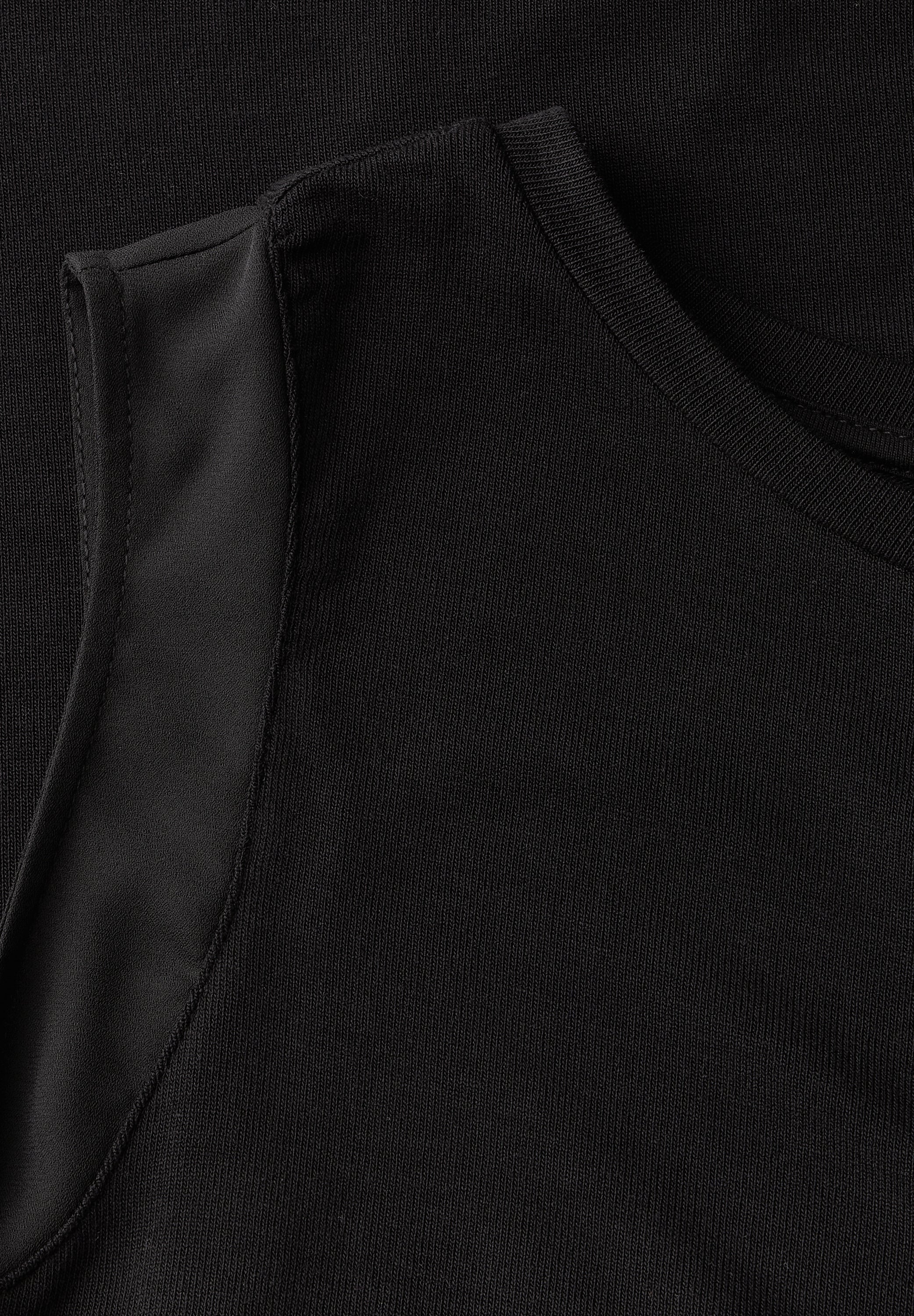 Street One Jerseytop Damen mit zarten Chiffon-Details