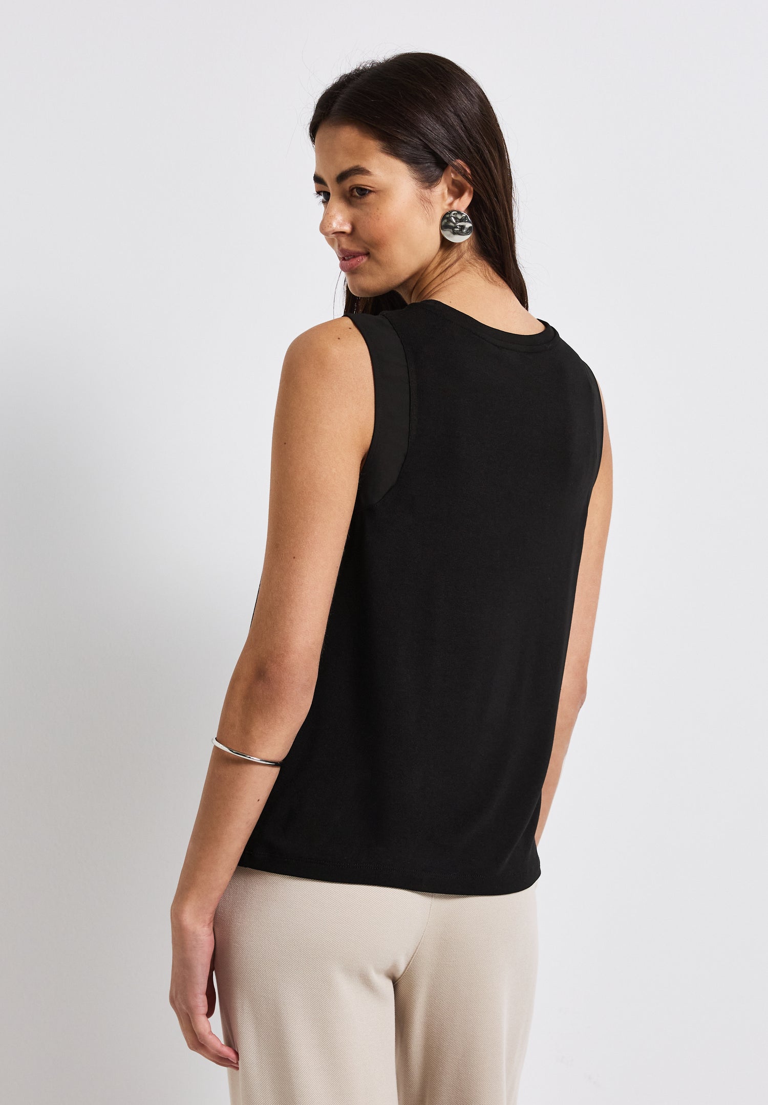 Street One Jerseytop Damen mit zarten Chiffon-Details