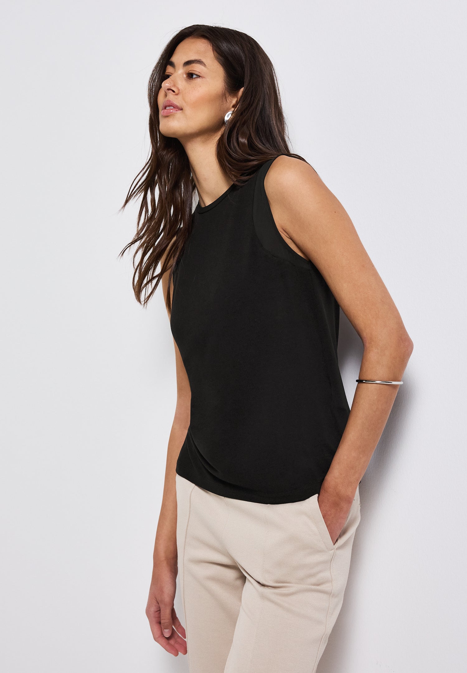 Street One Jerseytop Damen mit zarten Chiffon-Details