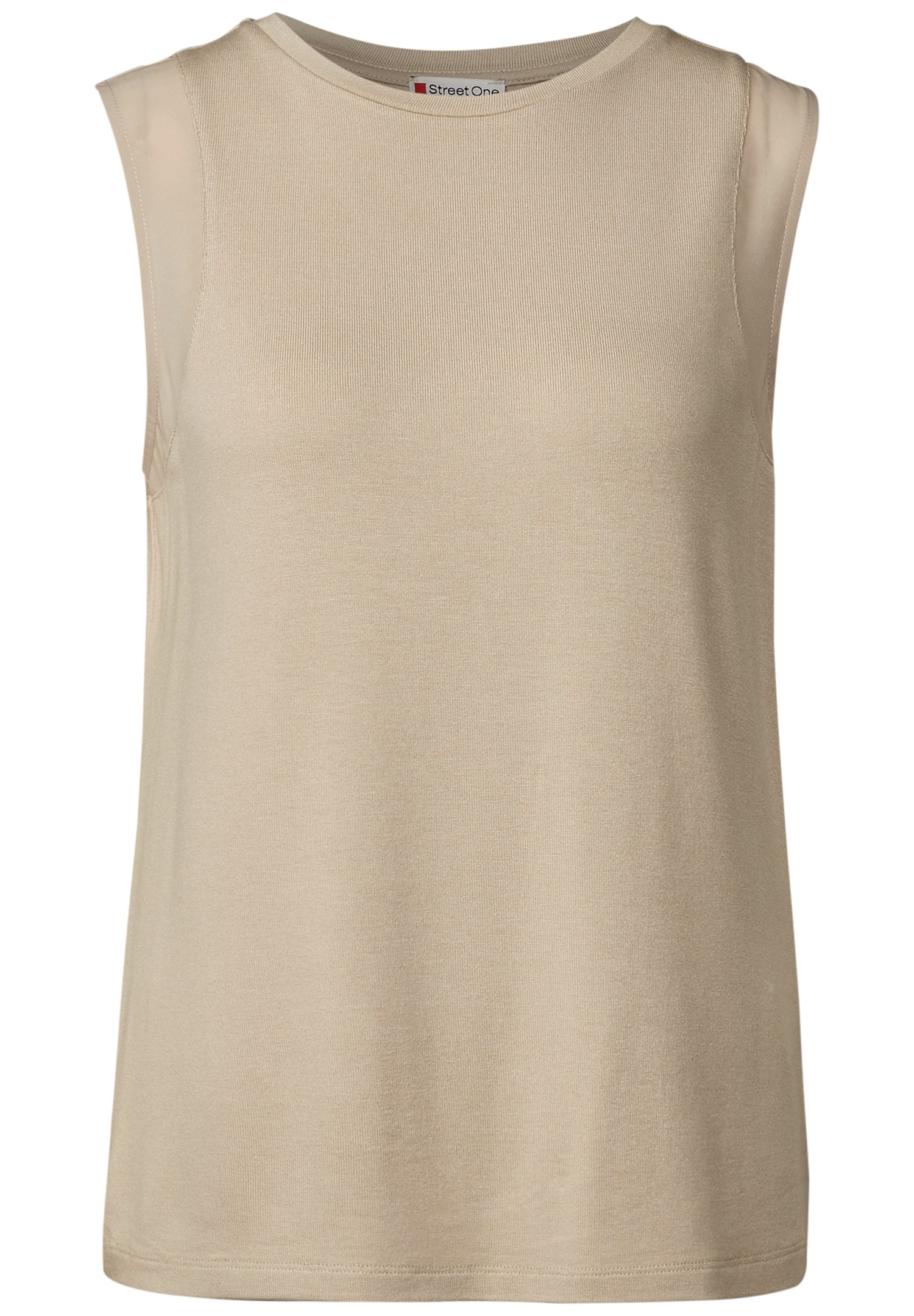 Street One Jerseytop Damen mit zarten Chiffon-Details