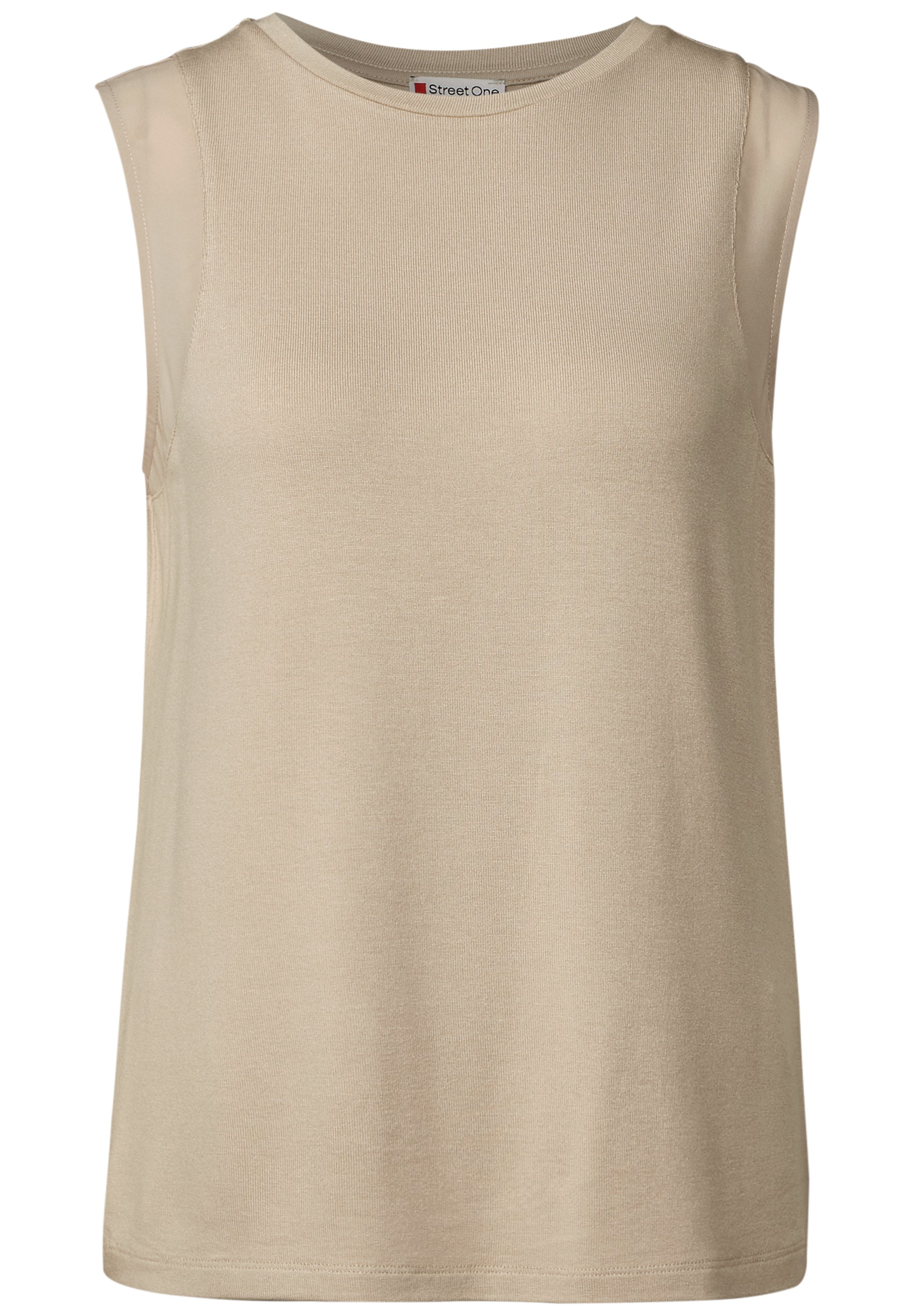 Street One Jerseytop Damen mit zarten Chiffon-Details