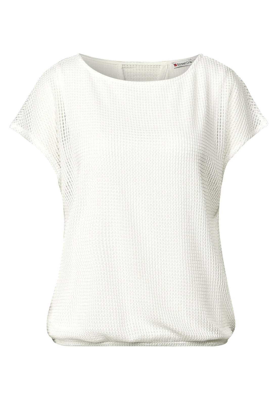 Street One Sommer Mesh-Shirt Damen Leicht Transparent Rundhalsausschnitt