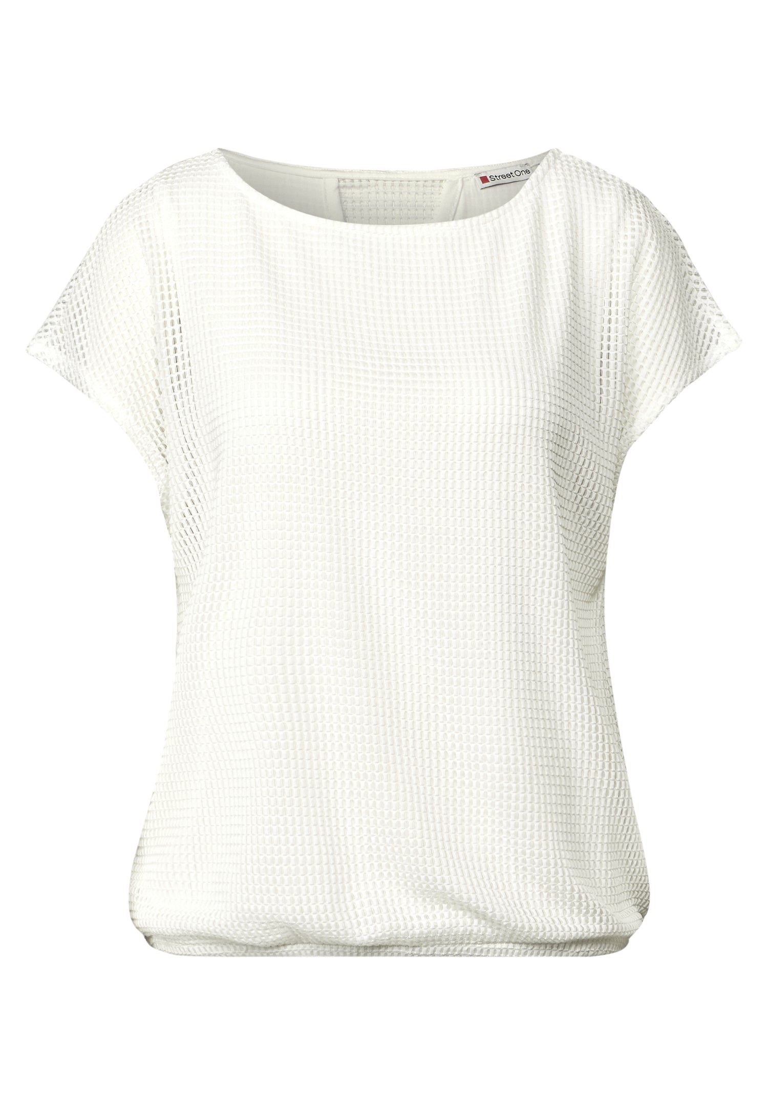 Street One Sommer Mesh-Shirt Damen Leicht Transparent Rundhalsausschnitt