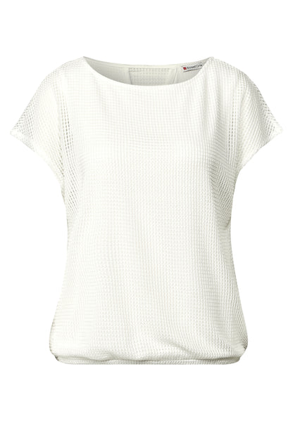 Street One Sommer Mesh-Shirt Damen Leicht Transparent Rundhalsausschnitt
