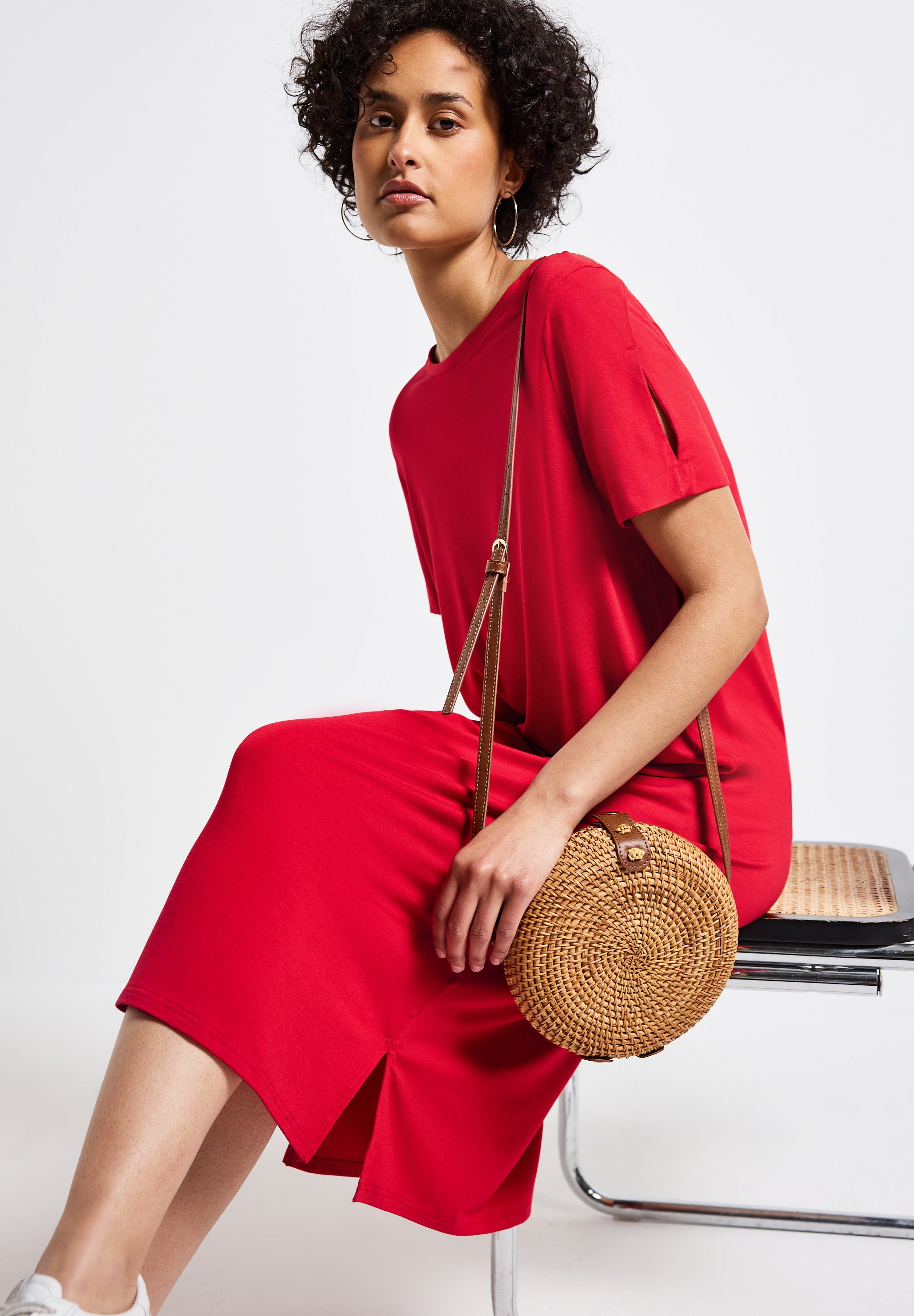 Street One Midi T-Shirt-Kleid Damen Sommerluftig