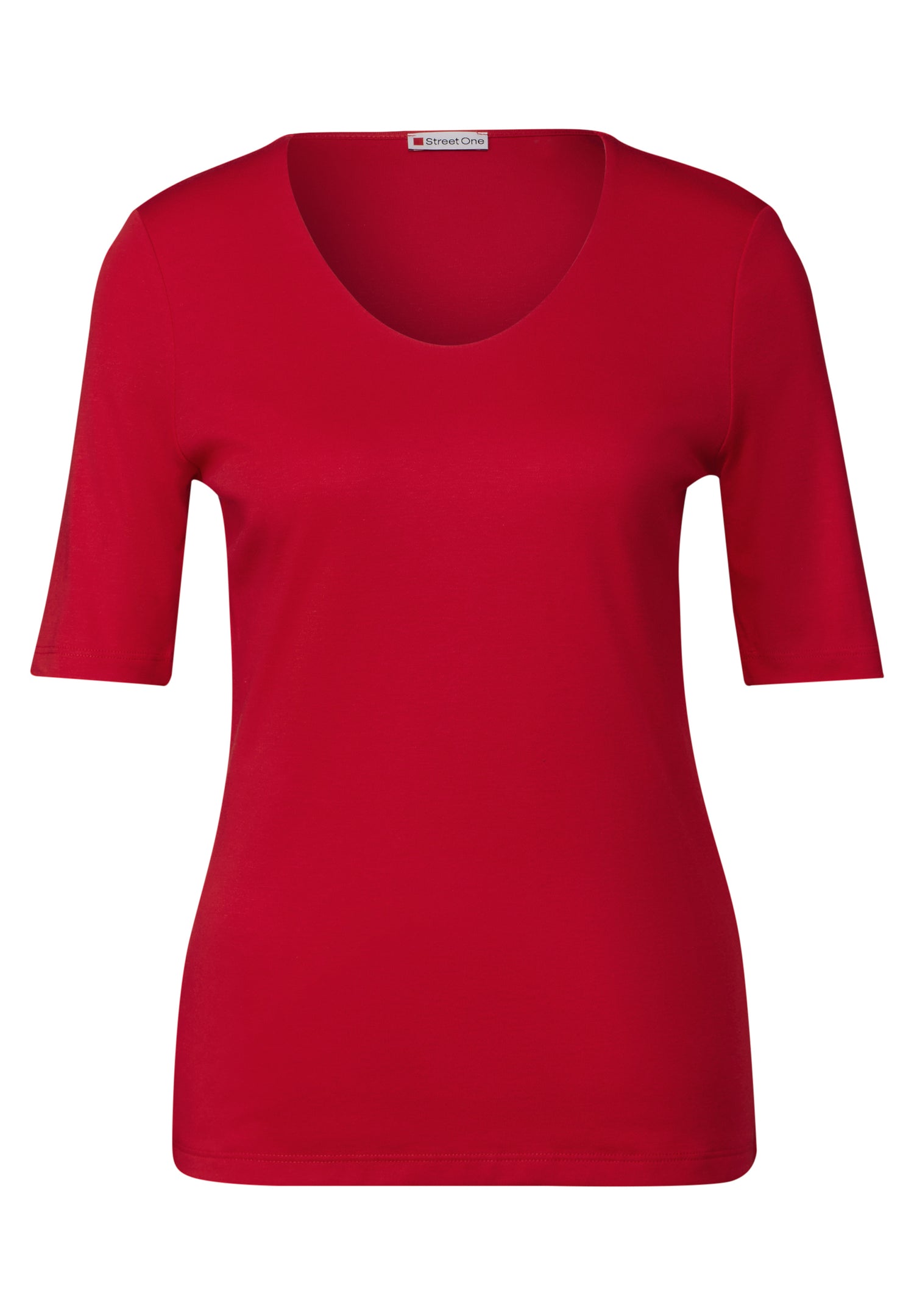 Street One Damen T-Shirt Palmira Basic Style Halbarm V-Ausschnitt