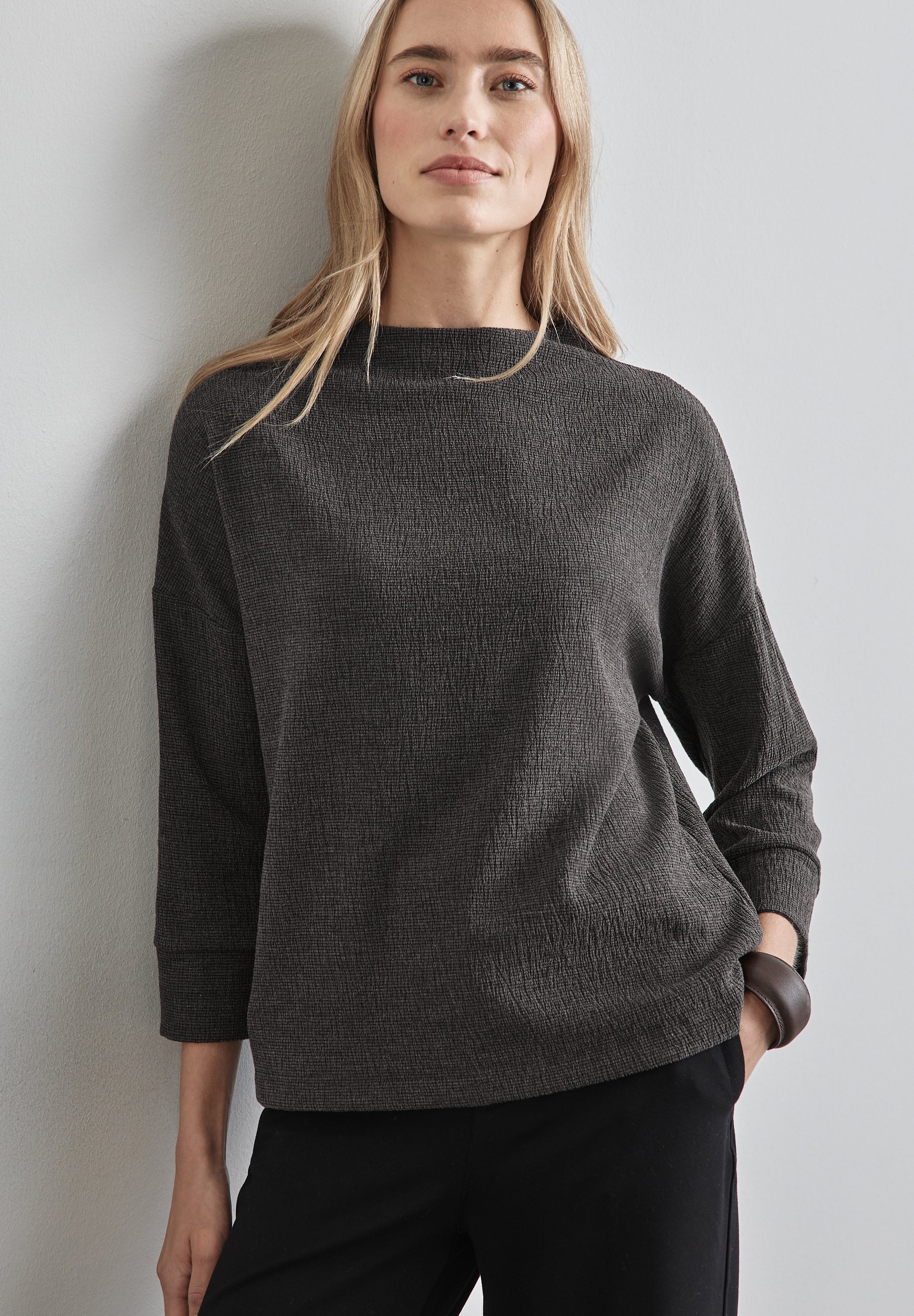 Street One Strukturshirt Damen Elegant mit Turtleneck