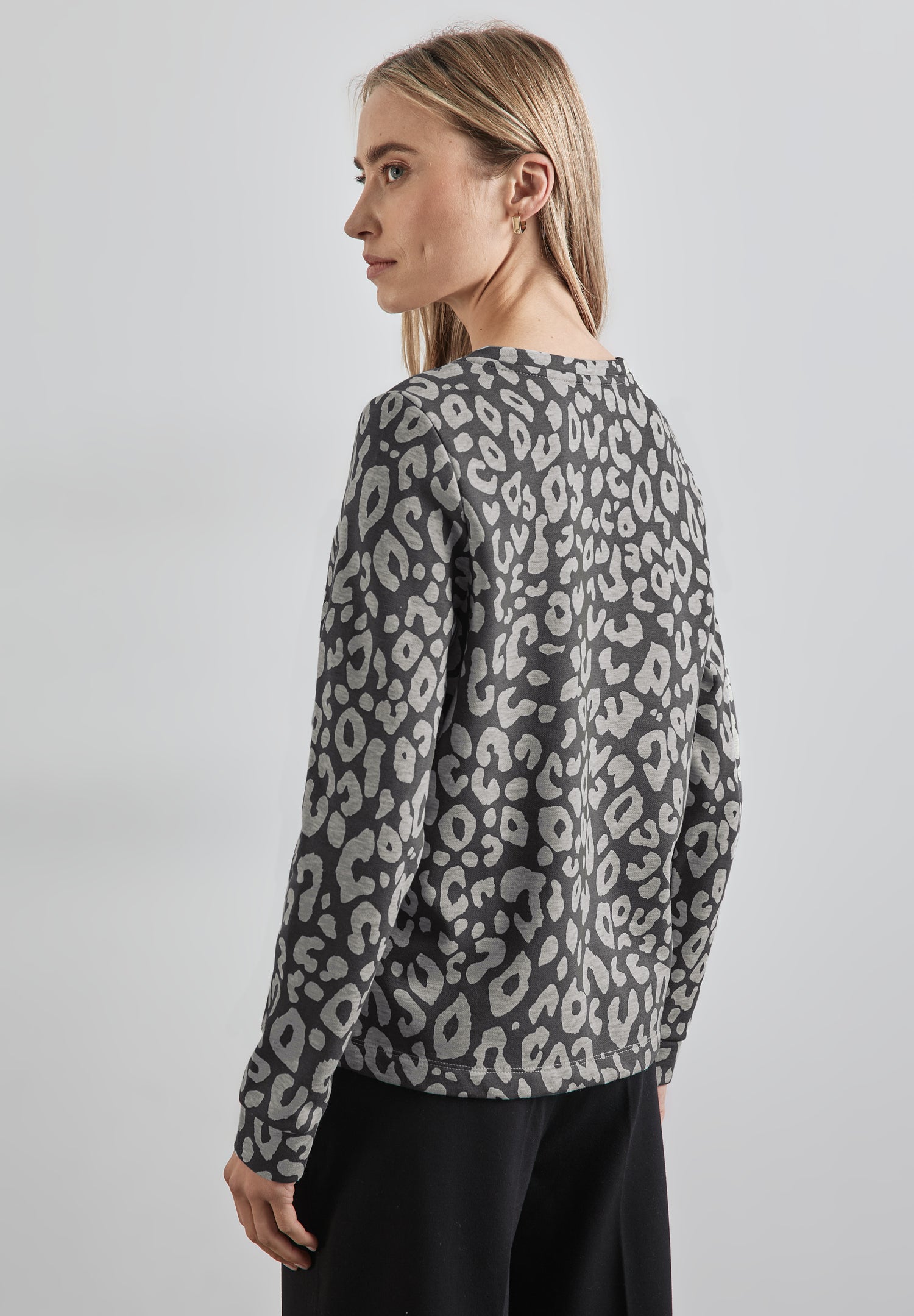 Street One Sweatshirt Damen Leo-Look Tragekomfort Baumwollmix