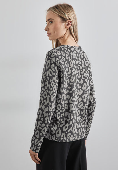 Street One Sweatshirt Damen Leo-Look Tragekomfort Baumwollmix