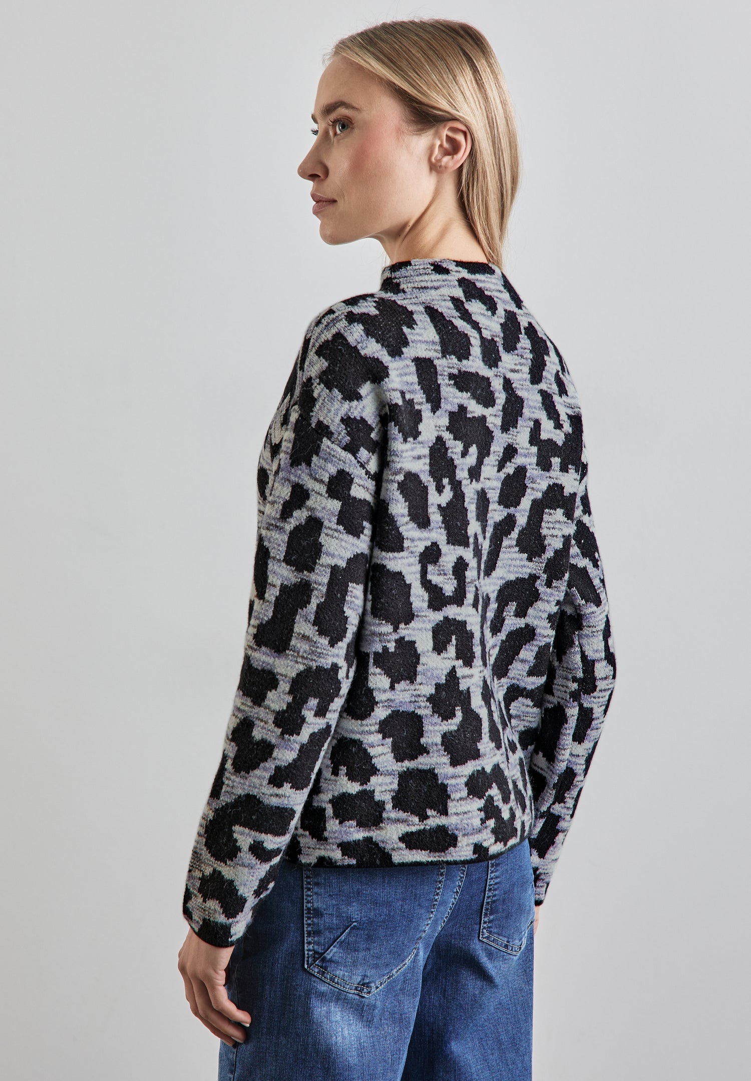 Street One Jacquard Pullover Damen Leo-Muster