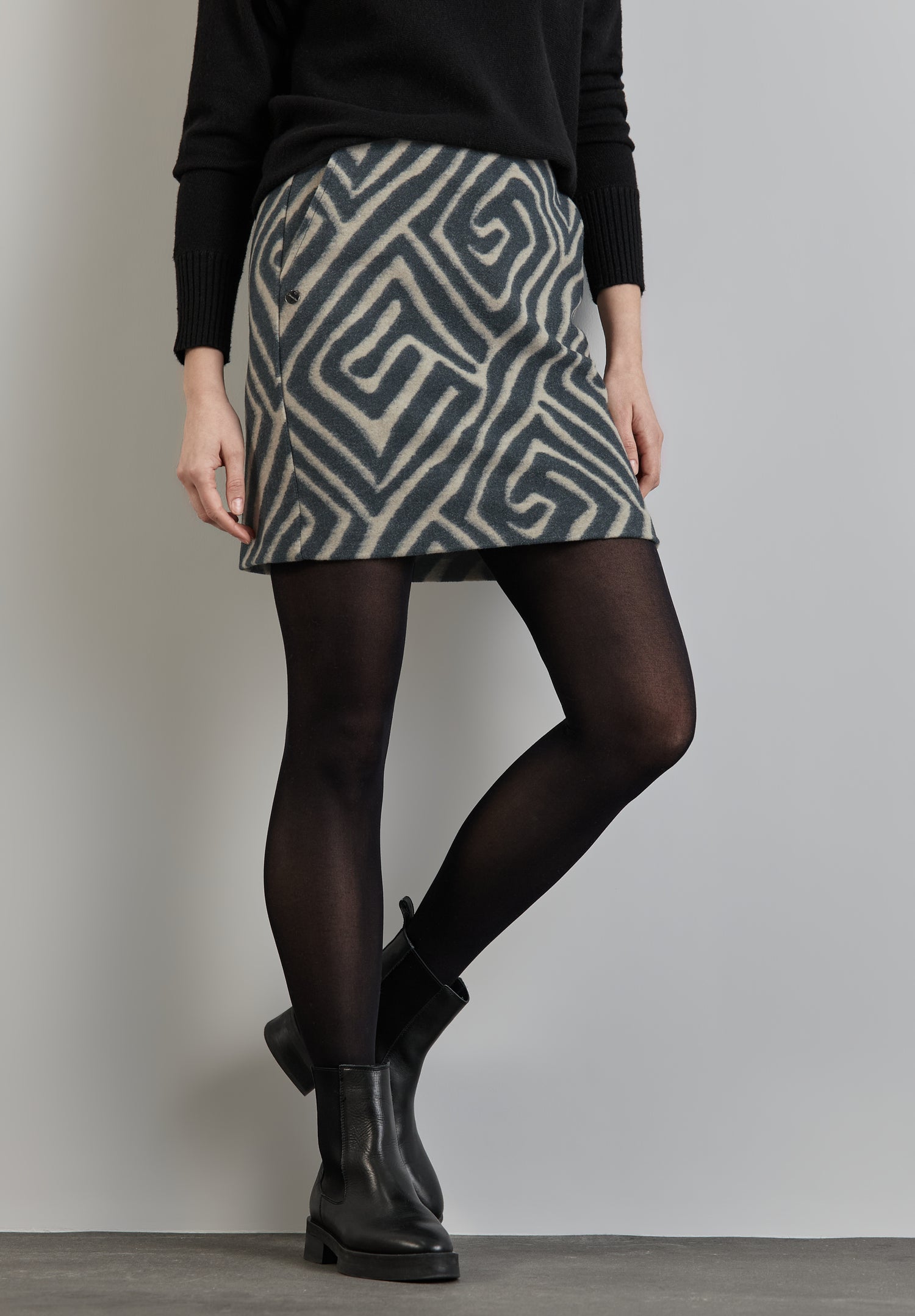 Street One Knielanger Rock Damen mit geometrischem Muster