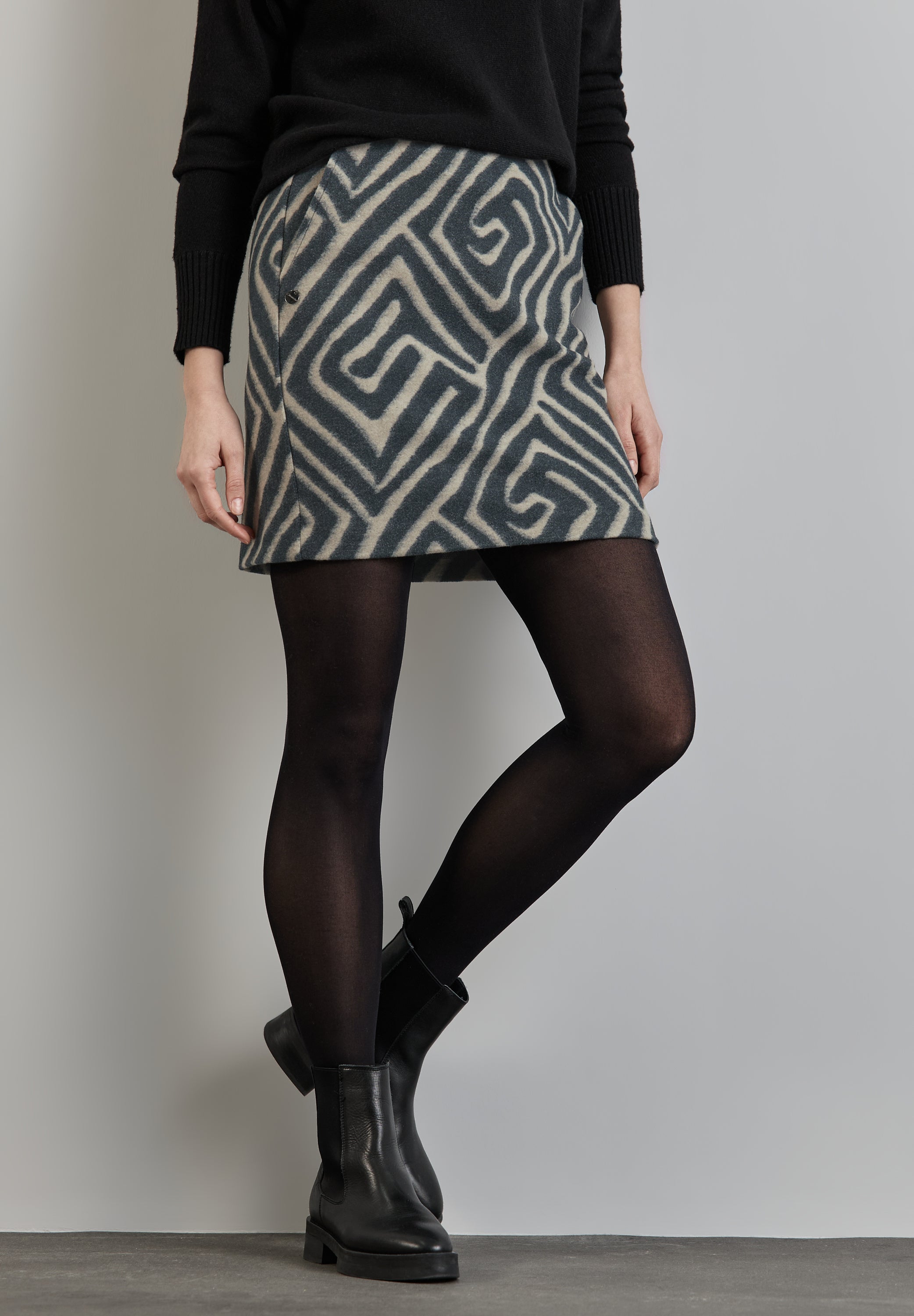 Street One Knielanger Rock Damen mit geometrischem Muster