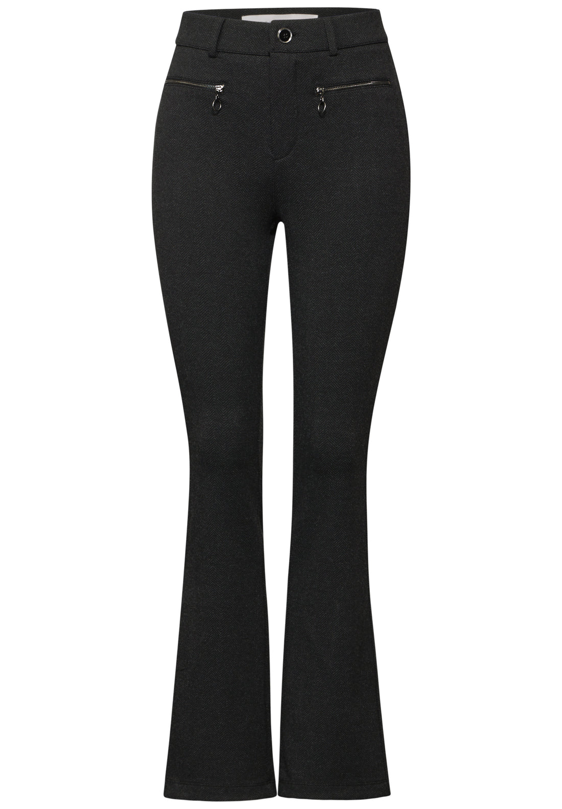 Street One Bootcut Hose Damen Herringbone-Slim Fit