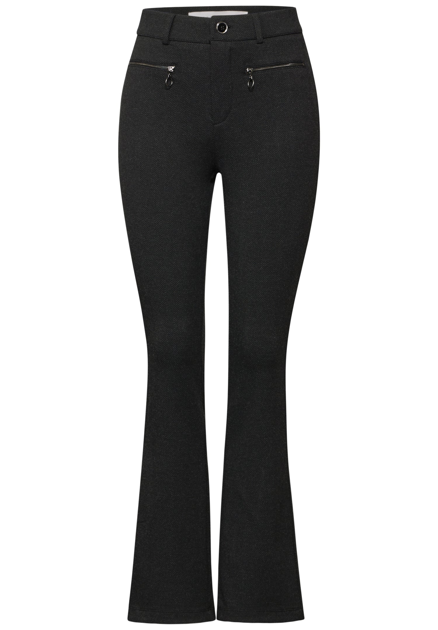 Street One Bootcut Hose Damen Herringbone-Slim Fit