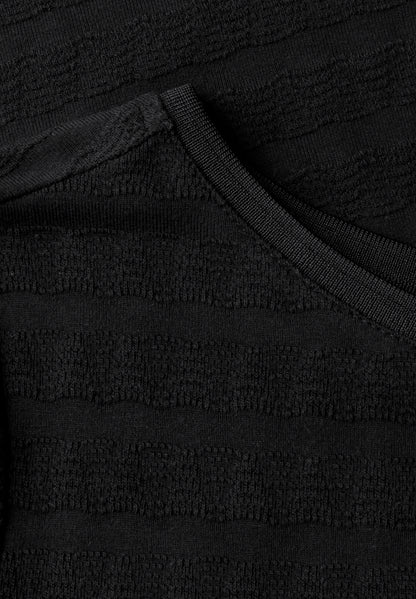 Street One Strukturshirt Damen eleganter U-Boot-Ausschnitt