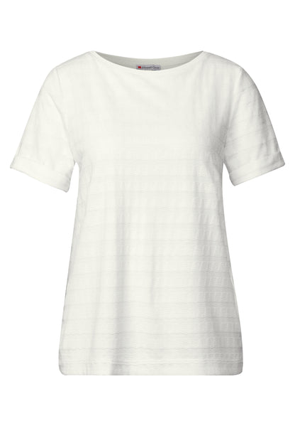 Street One Strukturshirt Damen eleganter U-Boot-Ausschnitt
