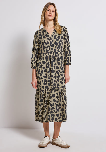 Street One Volant-Kleid Damen Animal Print Sommerkleid