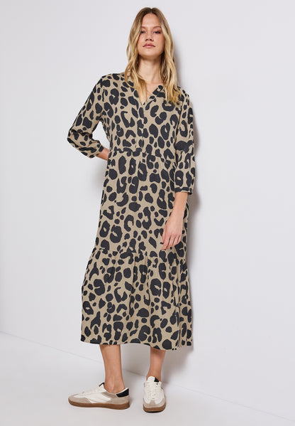 Street One Volant-Kleid Damen Animal Print Sommerkleid