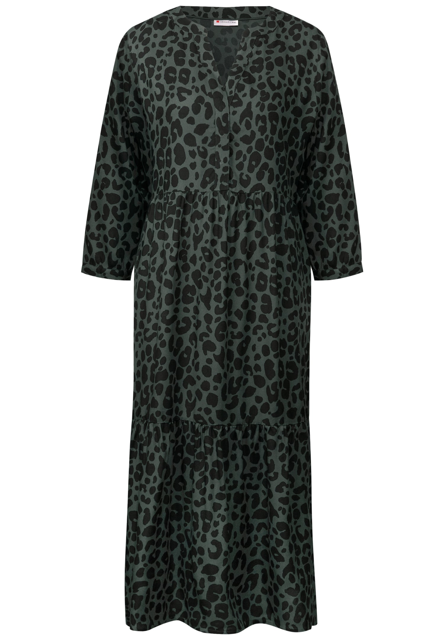 Street One Volant-Kleid Damen Animal Print Sommerkleid