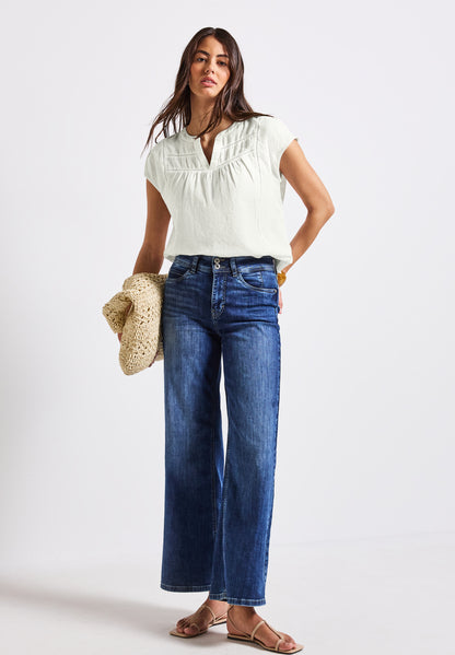 Street One Bluse Damen luftig mit dekorativen Tape-Details