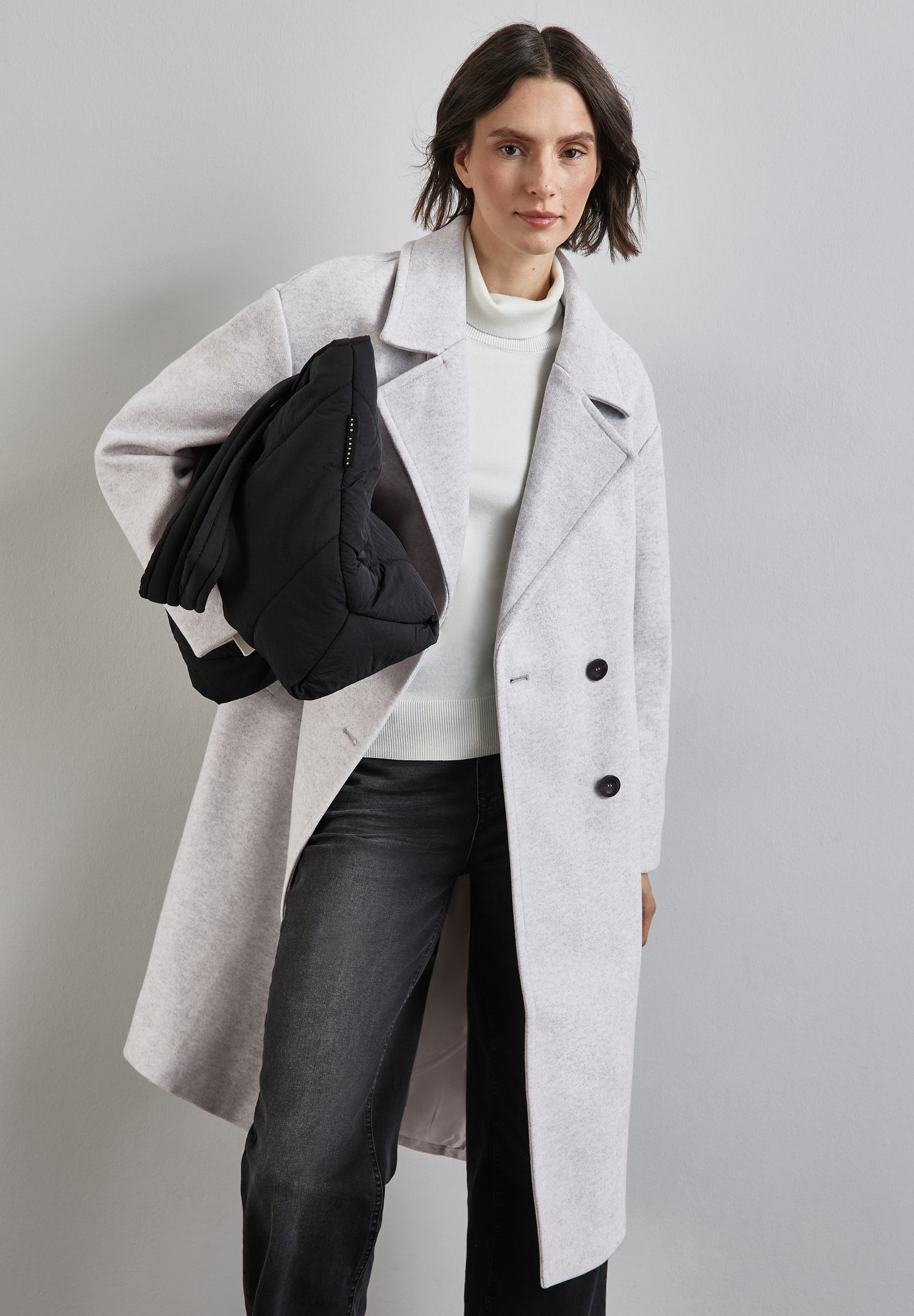 Street One Oversize Mantel Damen eleganter Woll-Optik