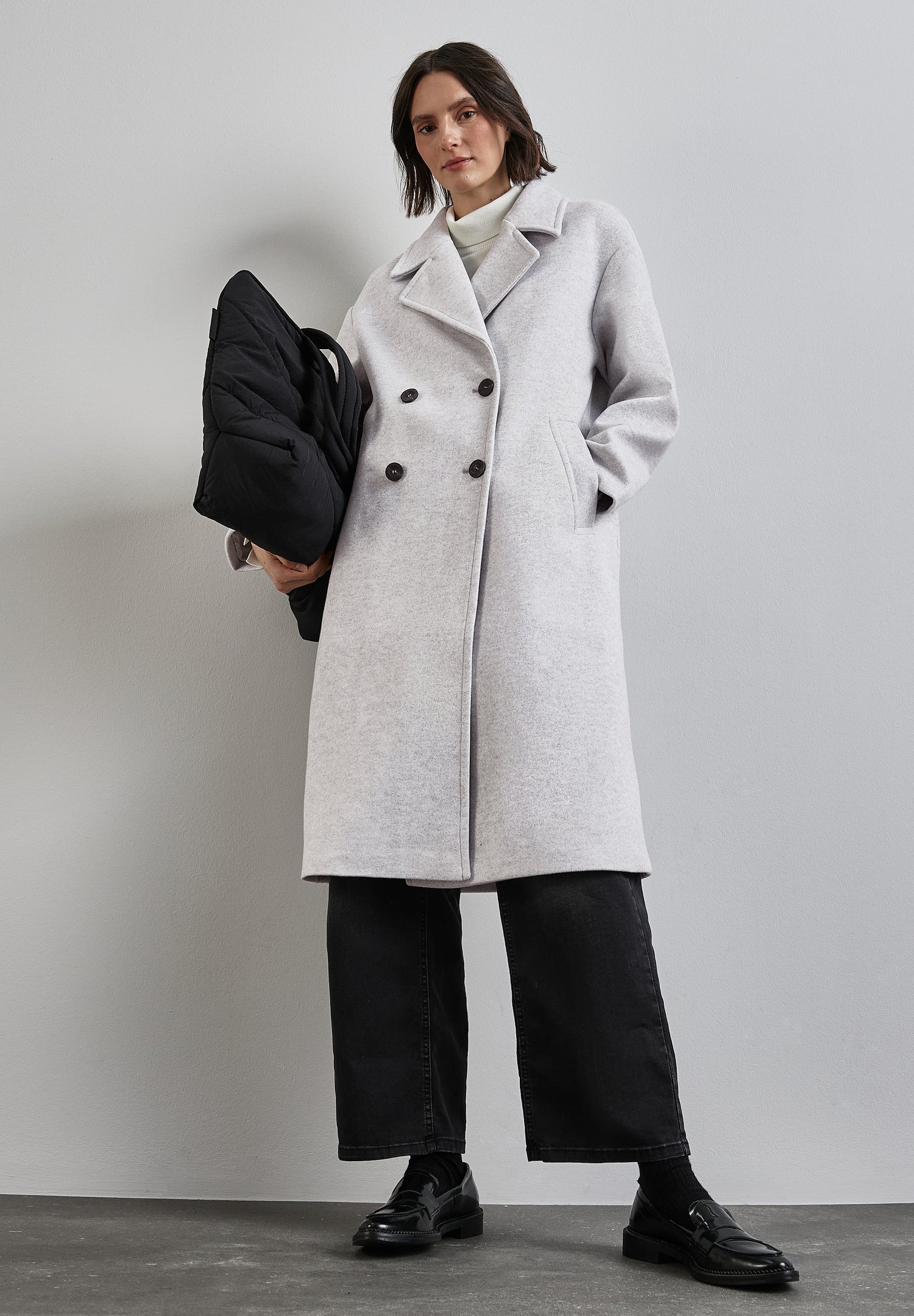 Street One Oversize Mantel Damen eleganter Woll-Optik