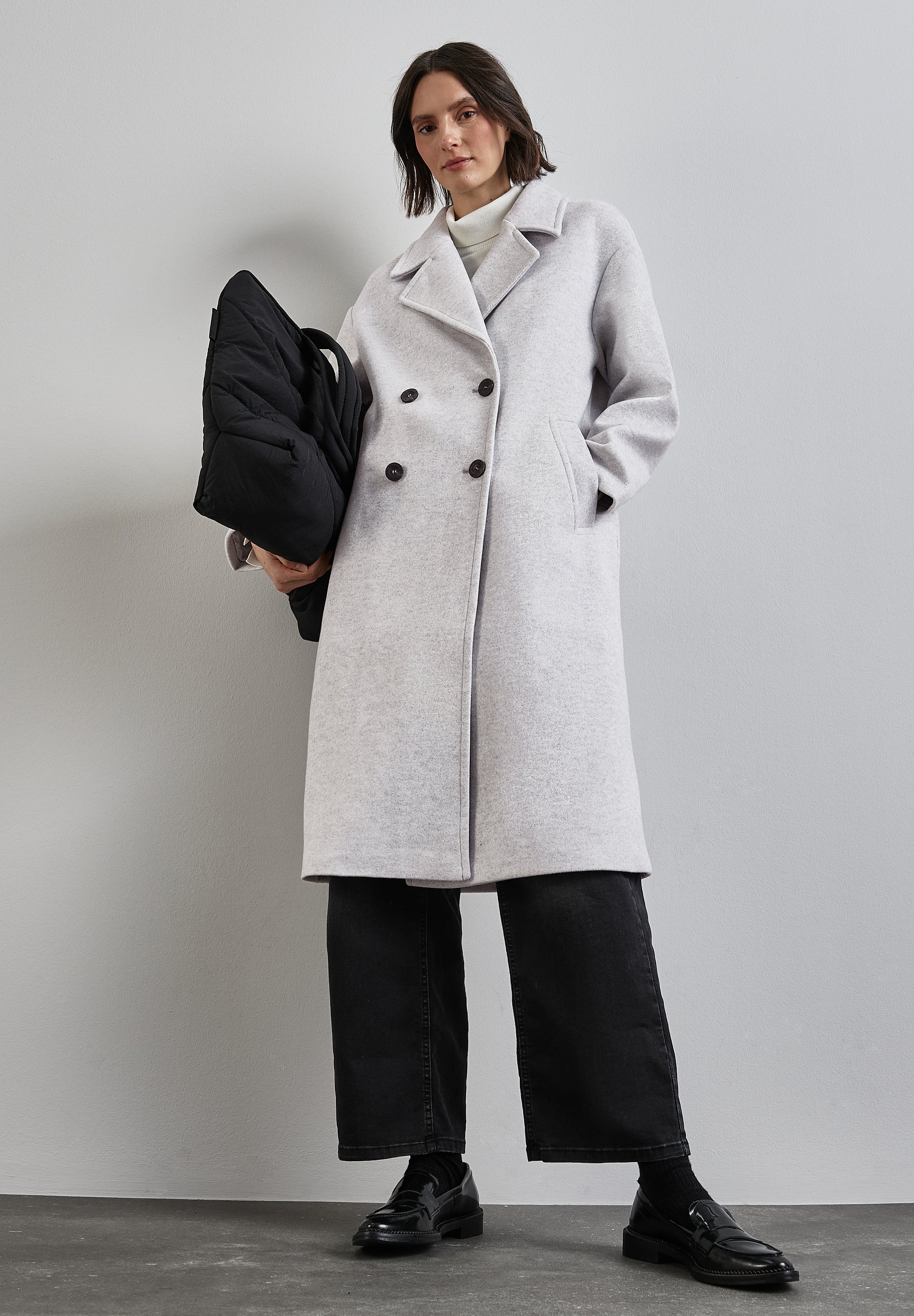 Street One Oversize Mantel Damen eleganter Woll-Optik