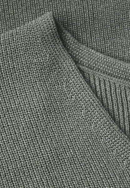 Street One Strickpullover Damen mit glitzernden Details und V-Ausschnitt