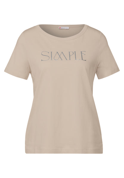 Street One Damen T-Shirt Glänzendes Wording-Print Baumwoll-Modalmix