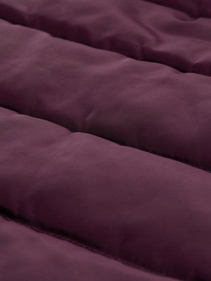 Winterjacke Damen Kurz Logo-Badge Abnehmbarer Kapuze Fleece-Einsatz