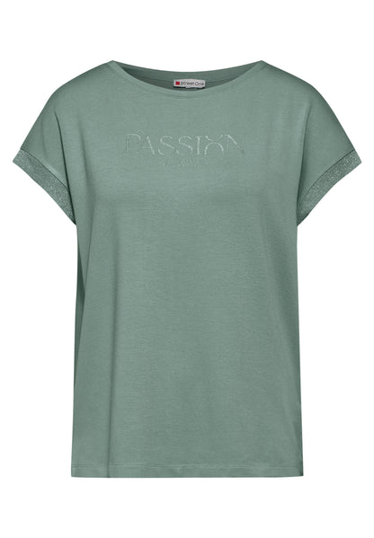 Street One Kurzarmshirt Damen mit Schriftzug Weich und bequem