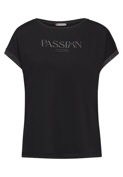 Street One Kurzarmshirt Damen mit Schriftzug Weich und bequem