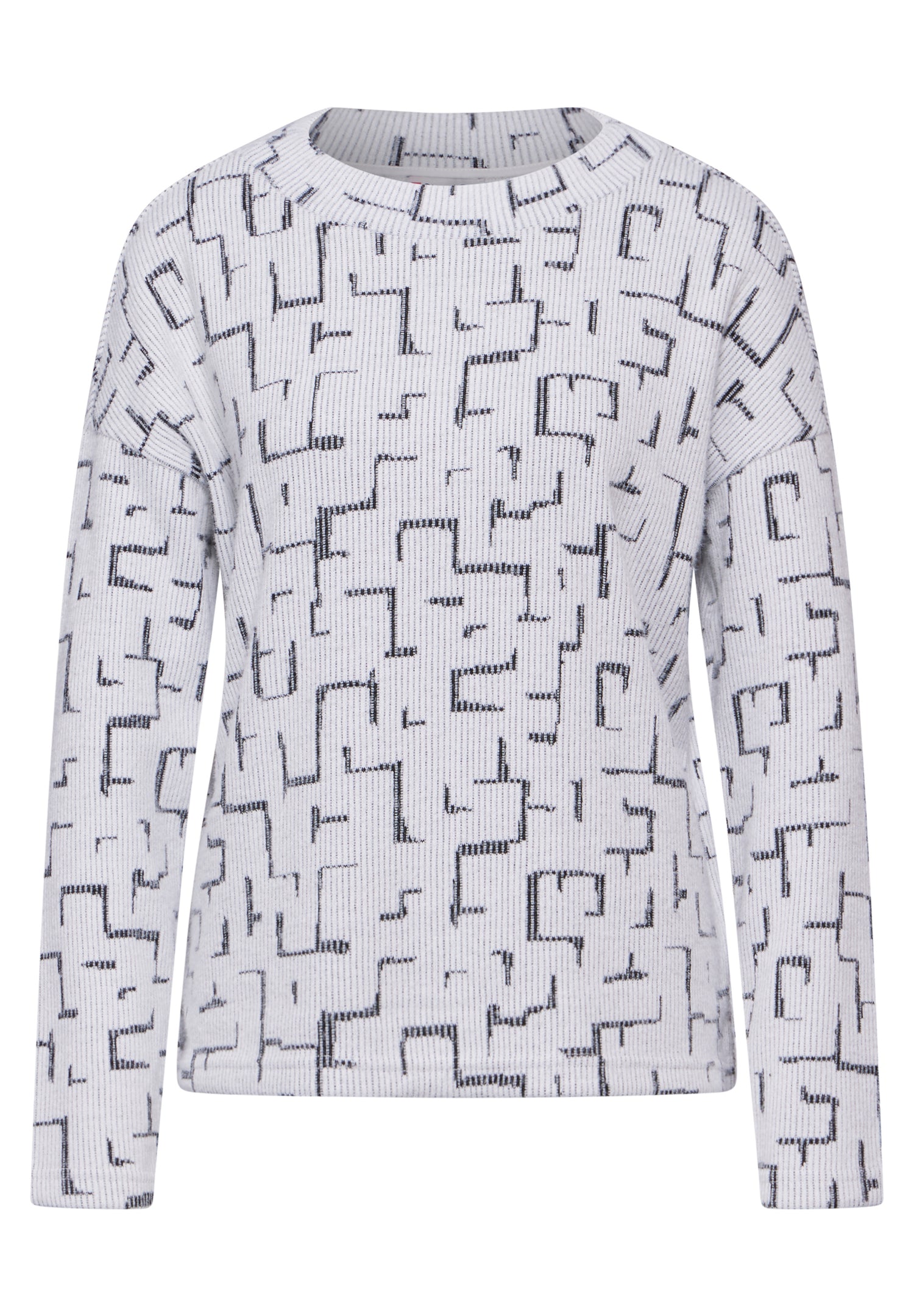 Street One Langarmshirt Damen Flauschiges Shirt mit Print