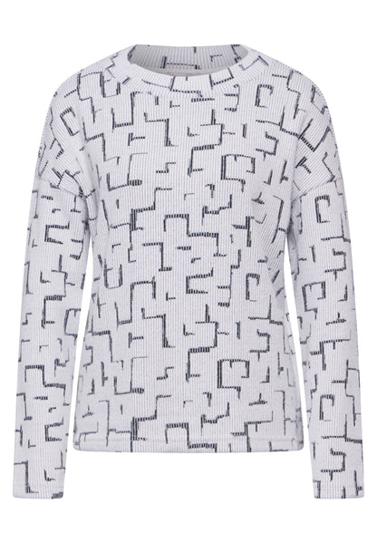 Street One Langarmshirt Damen Flauschiges Shirt mit Print
