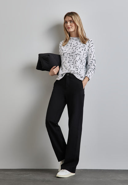 Street One Langarmshirt Damen Flauschiges Shirt mit Print
