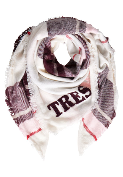 Street One Quadratisches Tuch Damen mit Karomuster und Frottee Wording