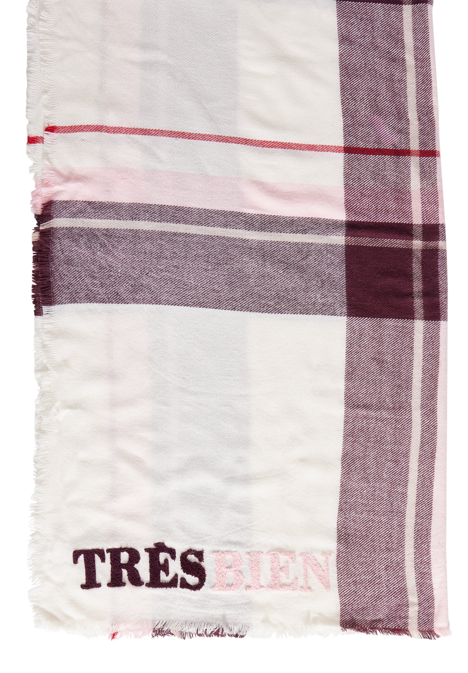 Street One Quadratisches Tuch Damen mit Karomuster und Frottee Wording