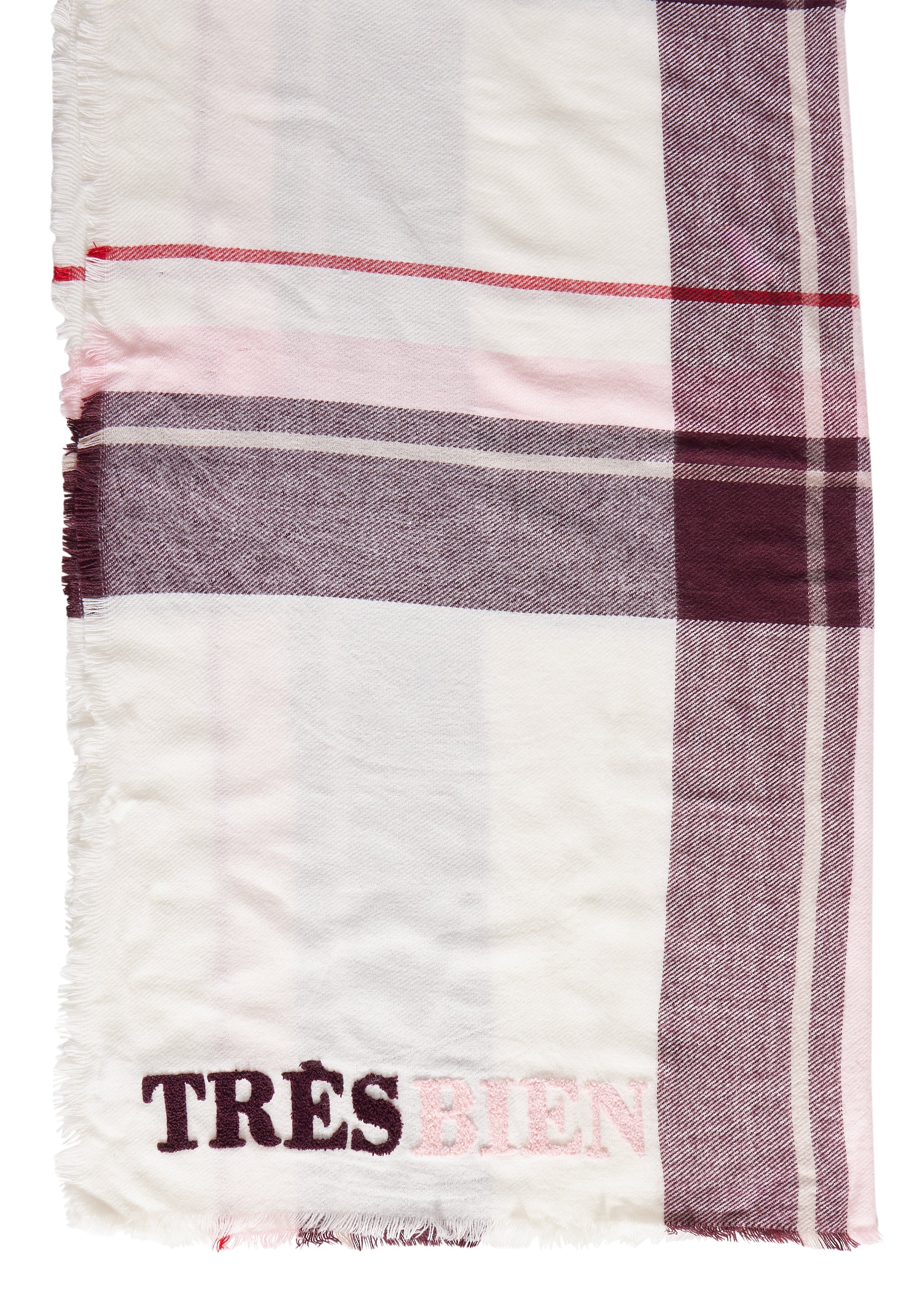 Street One Quadratisches Tuch Damen mit Karomuster und Frottee Wording