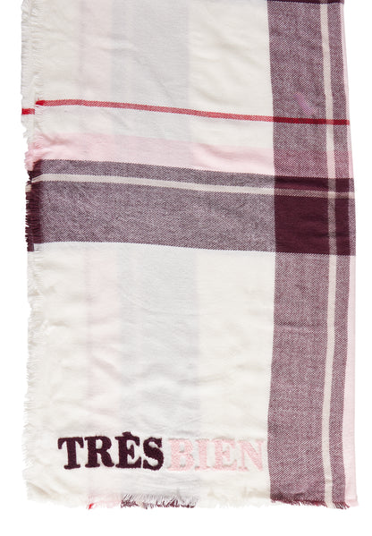 Street One Quadratisches Tuch Damen mit Karomuster und Frottee Wording