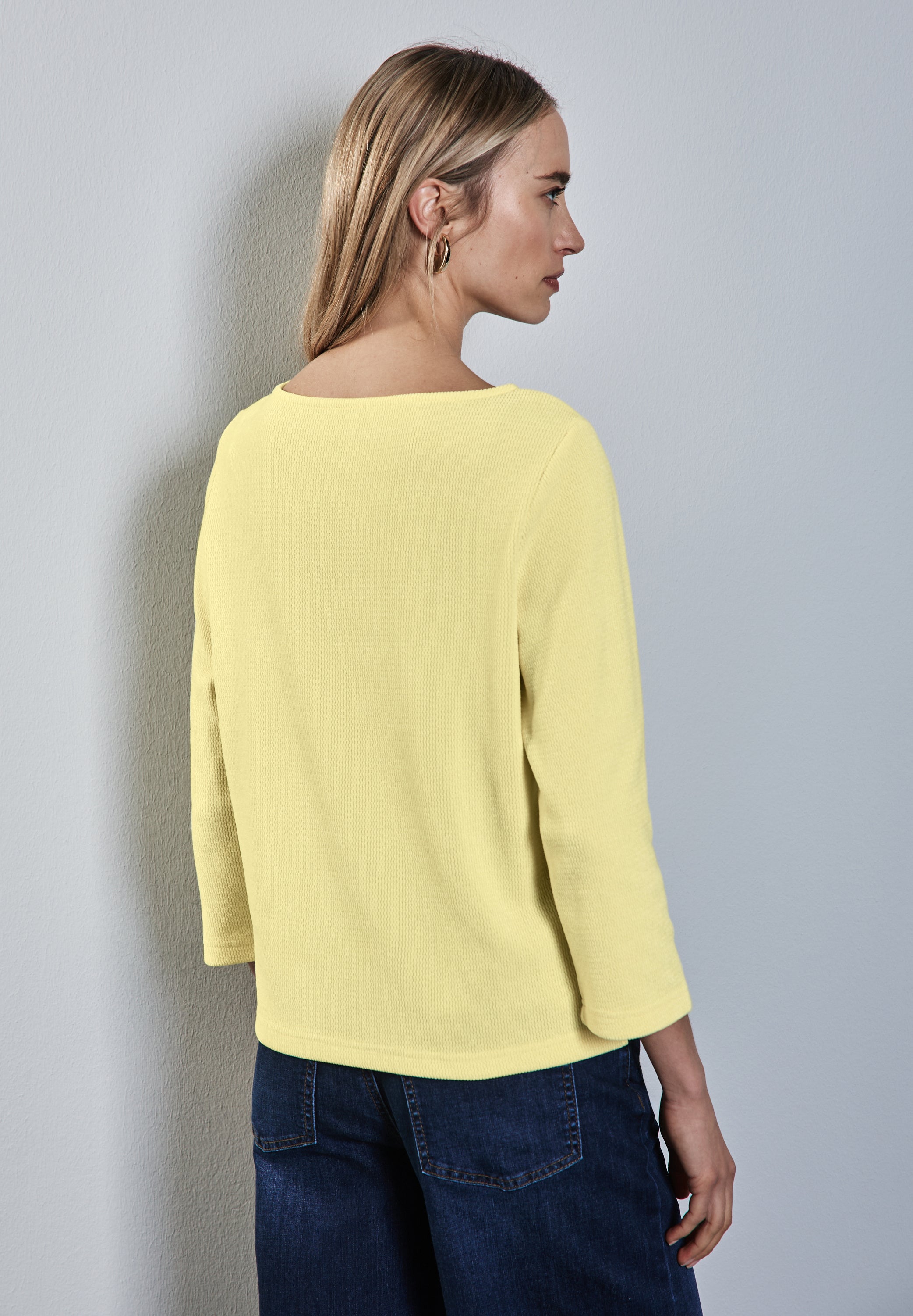 Street One Damen T-Shirt mit U-Boot-Ausschnitt und 3/4-Ärmeln