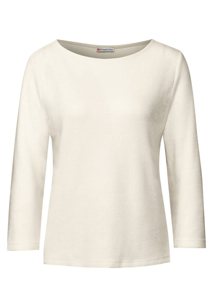 Street One Damen T-Shirt mit U-Boot-Ausschnitt und 3/4-Ärmeln