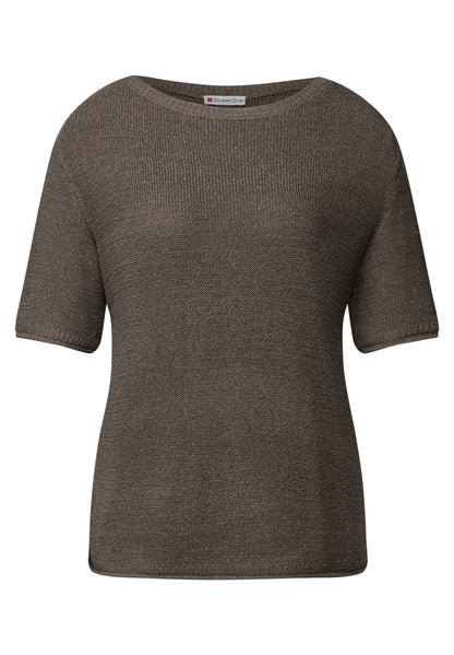 Street One Strickpullover Damen Kurzarm U-Boot-Ausschnitt