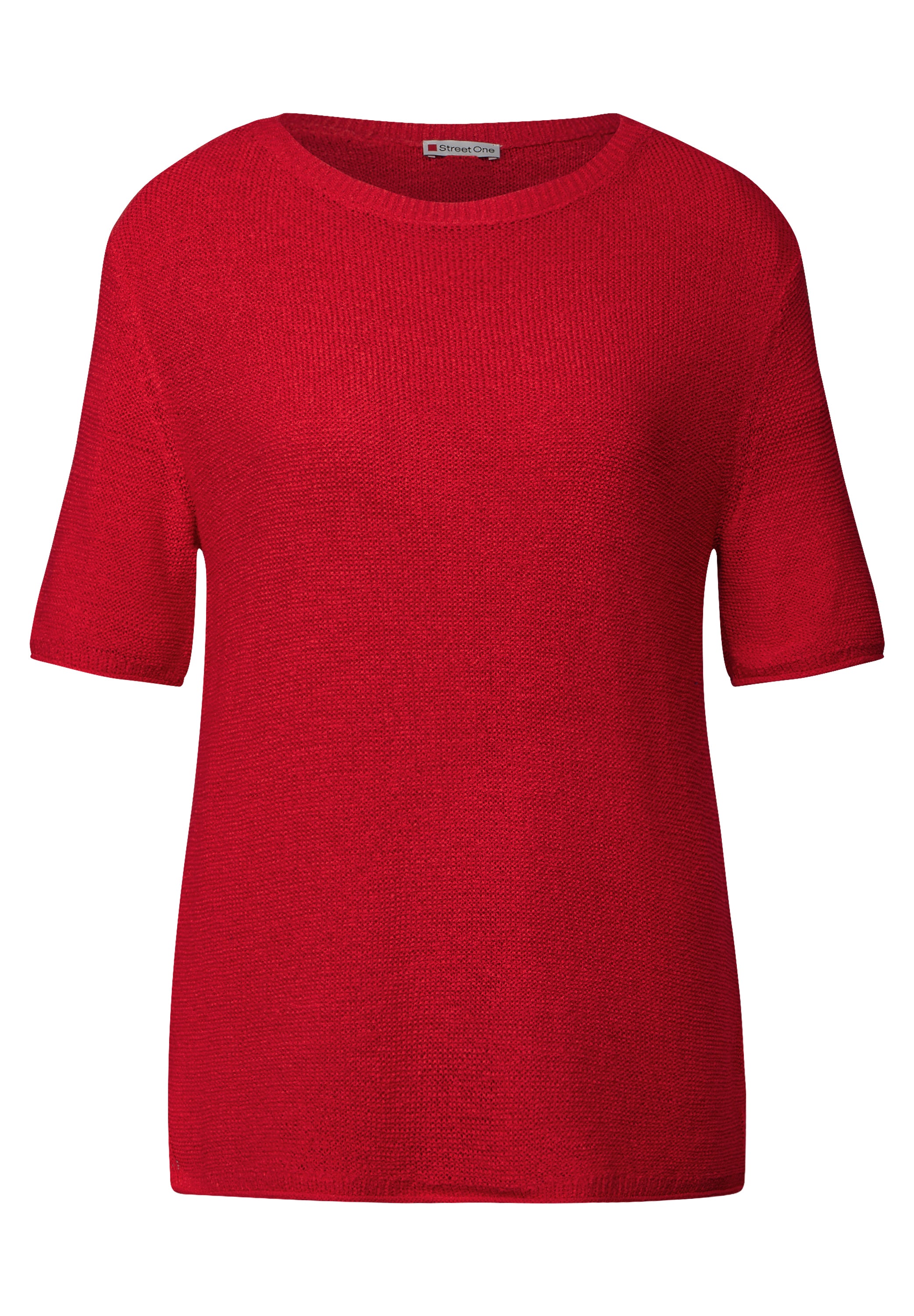 Street One Strickpullover Damen Kurzarm U-Boot-Ausschnitt