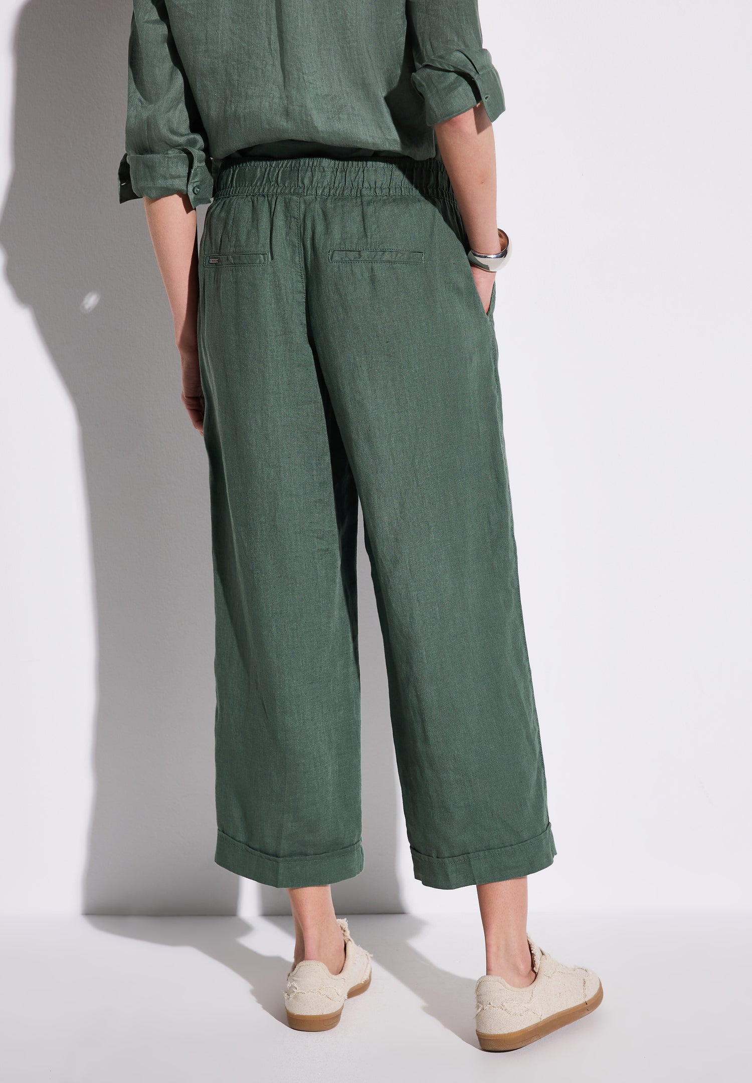 Street One Leinen-Culotte Damen Sommerhose Wide Leg Mid Waist