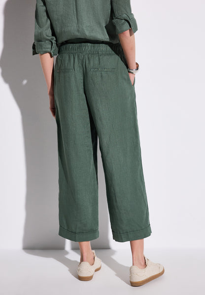 Street One Leinen-Culotte Damen Sommerhose Wide Leg Mid Waist